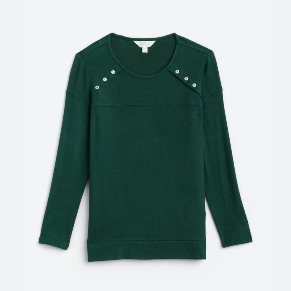 MARKET & SPRUCE Gloria Button Detail Brushed Knit Top